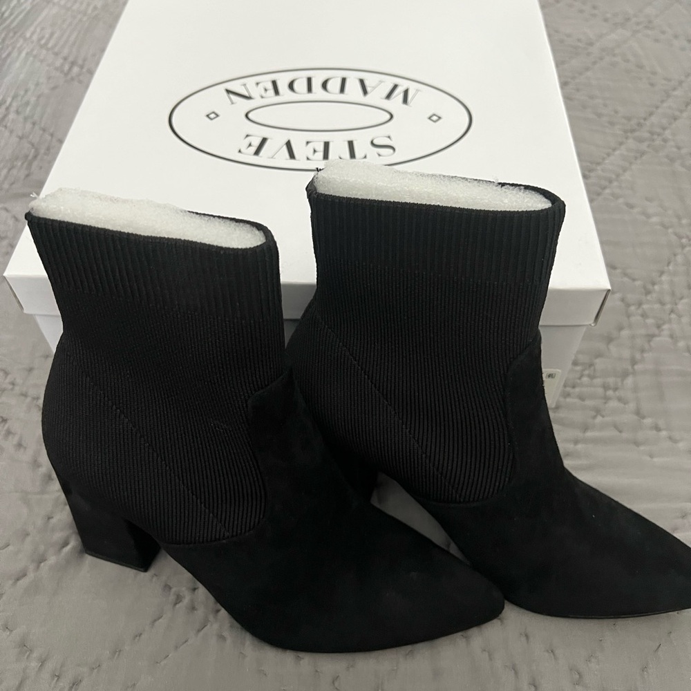 Steve Madden Black Heeled Ankle Boots